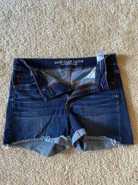 American Eagle Outfitters Navy Blue Rolled Hem Denim Shorts